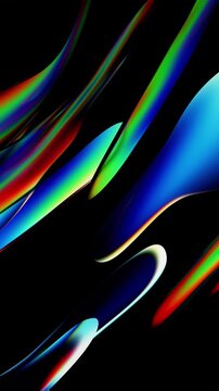 Abstract colorful background design, vertical 4k seamless loop 3d animation