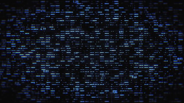 Data Digital Tech Background Animation
Technology data figures and patterns randomly shifting on a black background