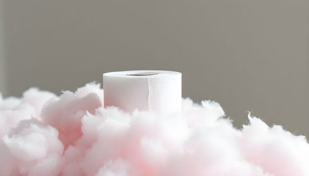 white and pink smoke toilet roll paper object objects copy space background 