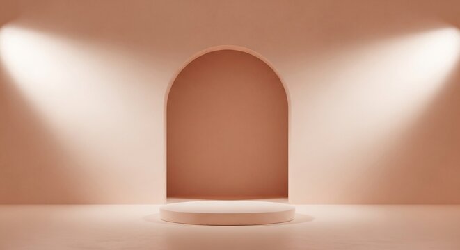 Minimalist Archway with Spotlight and Pedestal Stage.