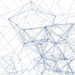 Obraz premium Geometric Network Connections Lines Nodes.