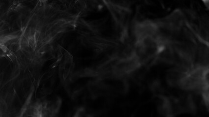 Obraz premium Detail Shot of Atmospheric Smoke Slowly Floating on Black Background