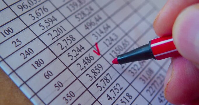 Paper work.Close up shoot  of a marker and numbers on a paper.Concept of Business theme.