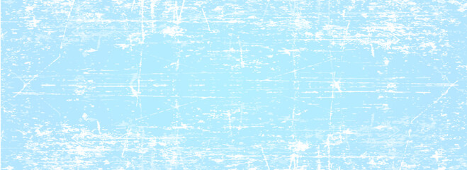 Scratched ice surface texture. Blue ice background with skate traces, cracks, scratches. Rough winter sport rink backdrop. Frozen lake or pond water wallpaper with dots, spot and lines. Eps10 © Samadi
