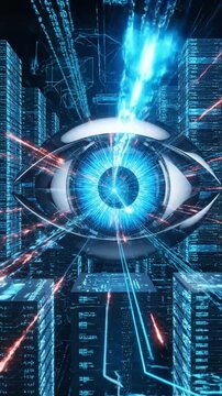 Cyber eye espionage shows big brother hacking in modern society with VSRExport techniques and methods used for surveillance