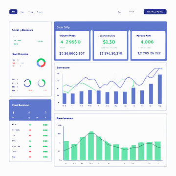 A screenshot of a dashboard with graphs and charts
