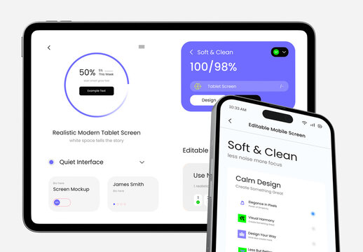 Tablet and Mobile Phone Screen Mockup