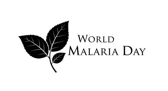 World malaria day awareness logo with leaf symbol