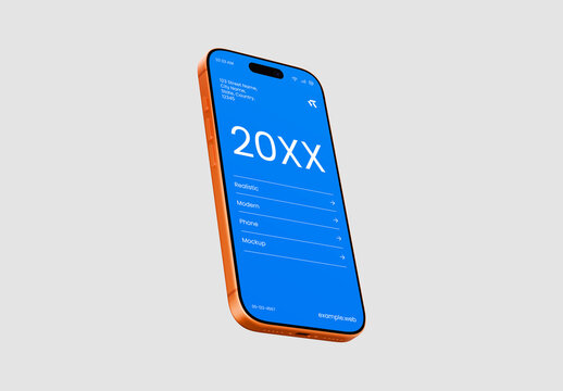 Floating Smartphone Display Mockup