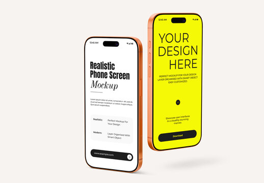Realistic Phone Screen Mockup Layout