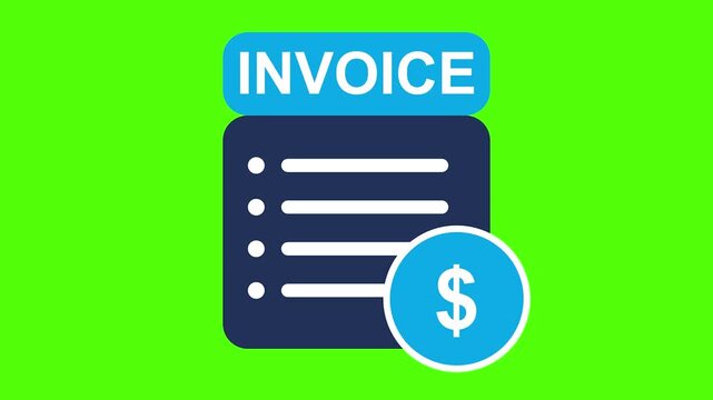 Invoice Illustration: A concise illustration of an invoice, symbolized by a list accompanied by a dollar sign, perfectly embodies financial transactions and business accounting on a vivid background.
