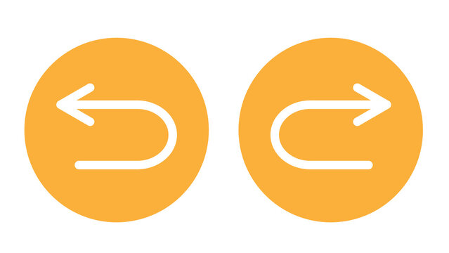 white undo and redo arrow icon back and forward arrows sign inside orange transparent background png file type