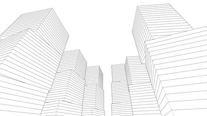 Fototapeta premium modern abstract modular architecture 3d rendering