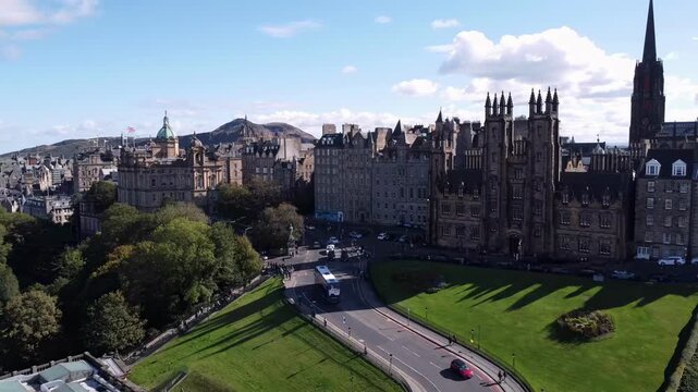 Aerial Edinburgh Gothic Architecture Castles and Historic Kirkyards