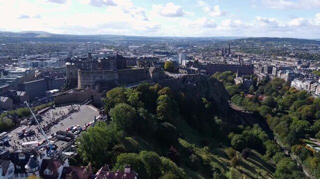 Aerial Edinburgh Gothic Architecture Castles and Historic Kirkyards