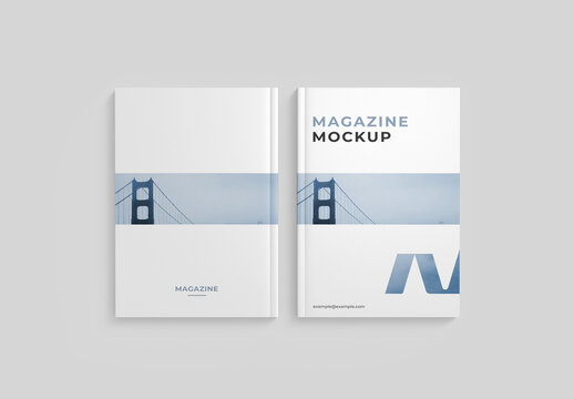 Front and Back View Magazine Mockup