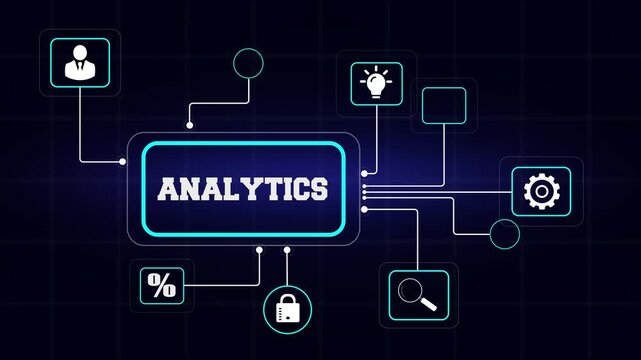 Using business analytics for financial growth and revenue success displayed with modern digital corporate icons
