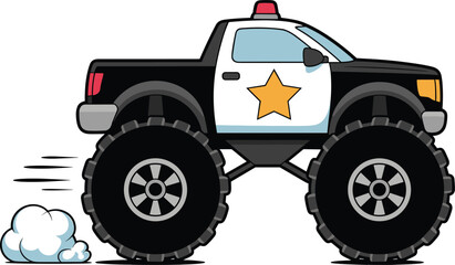 Police-themed monster truck vector illustration for law enforcement, extreme sports, and automotive designs © MdIbrahimIslam