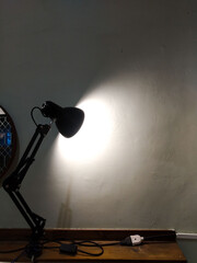 Bedroom lamp decoration with wall background © sidoel394