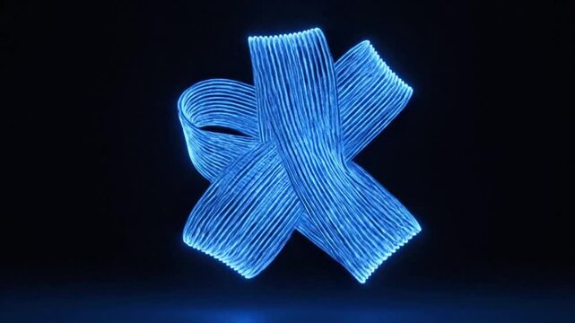 Looping abstract line formation twisting in blue with VSRExport effect