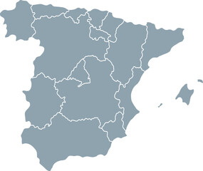Fototapeta premium Modern Spain Map Infographic – Color-Coded Administrative Regions and Provinces Vector