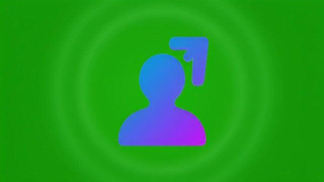 Abstract gradient figure on green concentric circles background