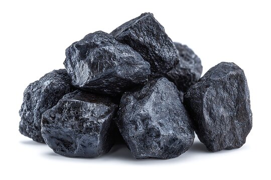 Pile of dark gray coal rocks.