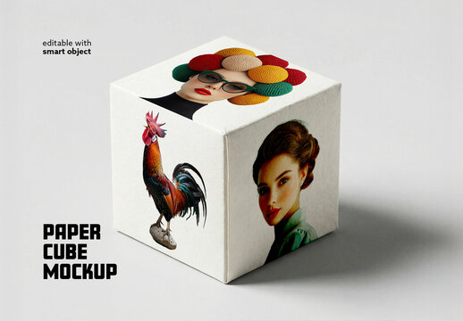 Paper Cube Mockup