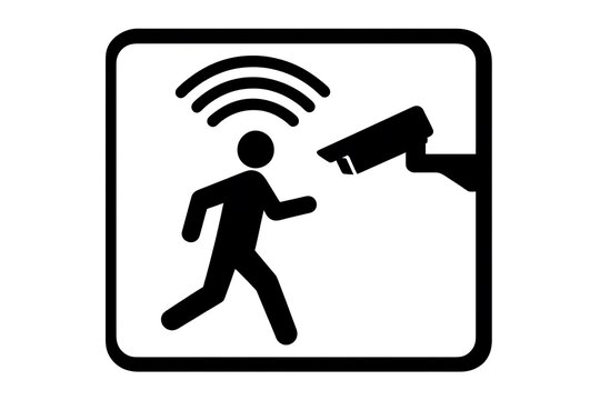 Surveillance camera tracking a person running.
