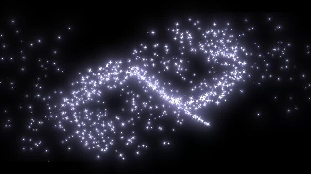 Glitter sparkle twinkle stars with glowing dust and soft light trails, featuring smooth shimmer animation, magical particle bursts, dreamy fantasy glow, and elegant overlay effects on black background
