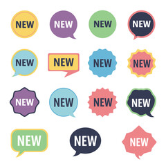 Fototapeta premium New Labels Collection: Modern Badges and Speech Bubbles with 