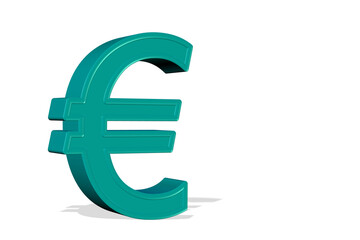 Fototapeta premium Euro-Symbol vor weißem Hintergrund
