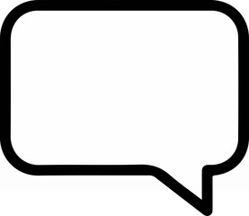 Fototapeta premium Simple black and white speech bubble icon for communication.