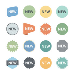 Fototapeta premium Collection of New Product Labels and Stickers in Various Shapes and Colors