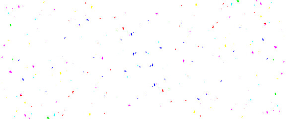 Colorful confetti particles falling on white, festive celebration background vector, vibrant multi-colored paper scraps for party and holiday events isolated on Transparent Background © Quiet Animates