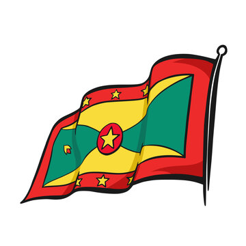 artistic handdrawn grenada flag illustration