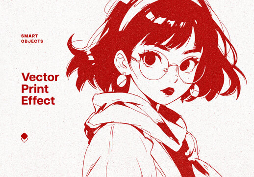 Vector Print Photo Effect Mockup