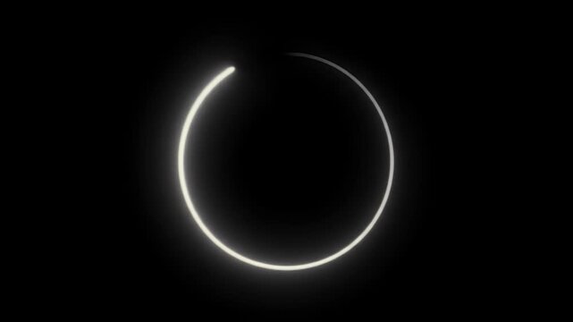 Glowing white incomplete circle pulsing on a black background