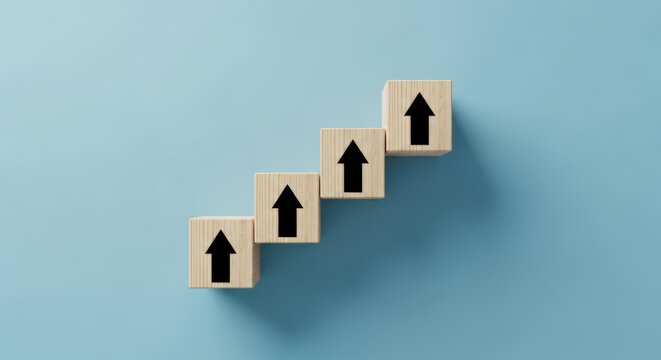 Career Growth Blocks Corporate Development Progress Climb Opportunity Goal Achievement Business Improvement Ladder Success Stair Step Upward Mobility