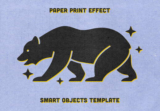 Paper Printing Text Effect Mockup