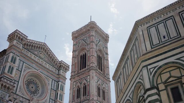 Florence Duomo and Giotto&rsquo;s Campanile Low Angle View
