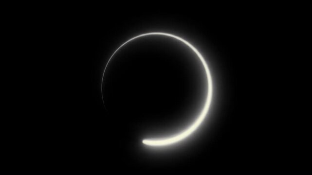 A thin, bright, white glowing ring on a black background