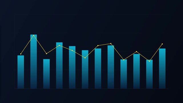 Technology revenue chart with glowing datapoints