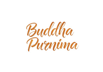 Fototapeta premium Elegant cursive text design featuring the name buddha purnima isolated on transparent background