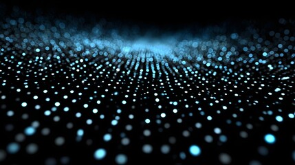 Fototapeta premium A mesmerizing digital landscape of glowing blue dots on black background