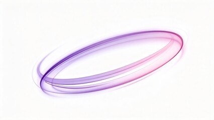 Naklejka premium Abstract glowing purple and pink elliptical ring shape smooth gradient blur motion minimalist modern design element futuristic technology concept isolated on white background