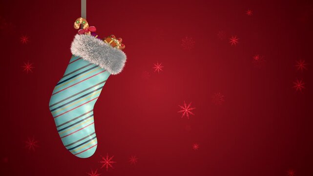 Christmas socks and gifts with snowflakes