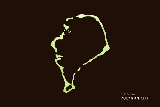 Tuvalu Map - Low poly polygon map in soft light green gradient on dark brown background, modern minimal geometric style, clean abstract vector illustration design.