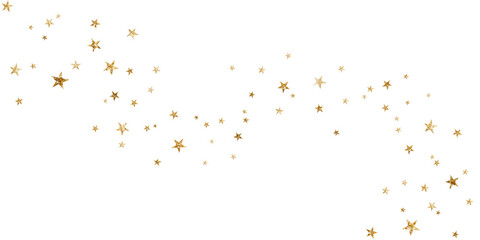 Gold glitter stars confetti decor on transparent background, festive luxury holiday golden decoration © Helga