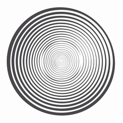 Fototapeta premium Hypnotic concentric spiral optical illusion abstract black and white